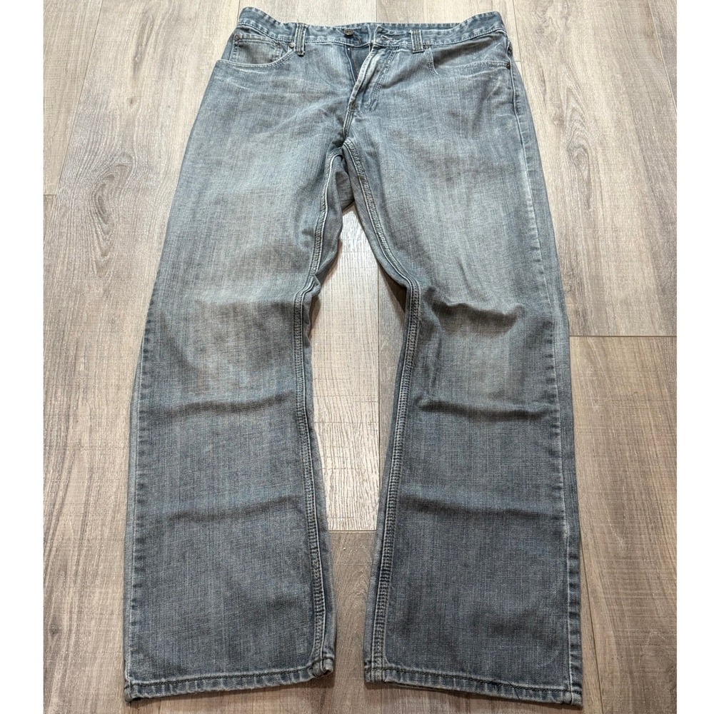 Flypaper Mens Y2K Bootcut Jeans Grey Wash Denim Pants W32 L32